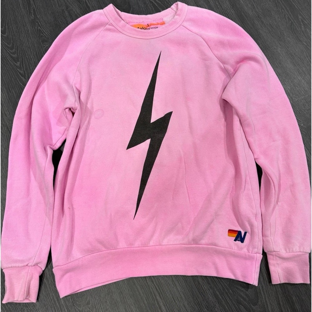 Aviator Nation bolt sweatshirt size small pink